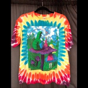 Unique unisex Alice in Wonderland tie dye tee